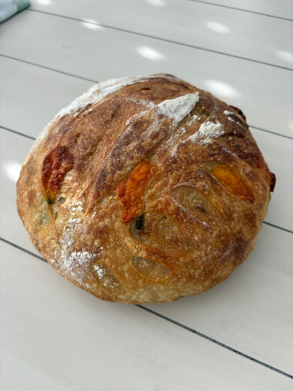 Fresh Baked Jalapeño Cheddar Sourdough Bread