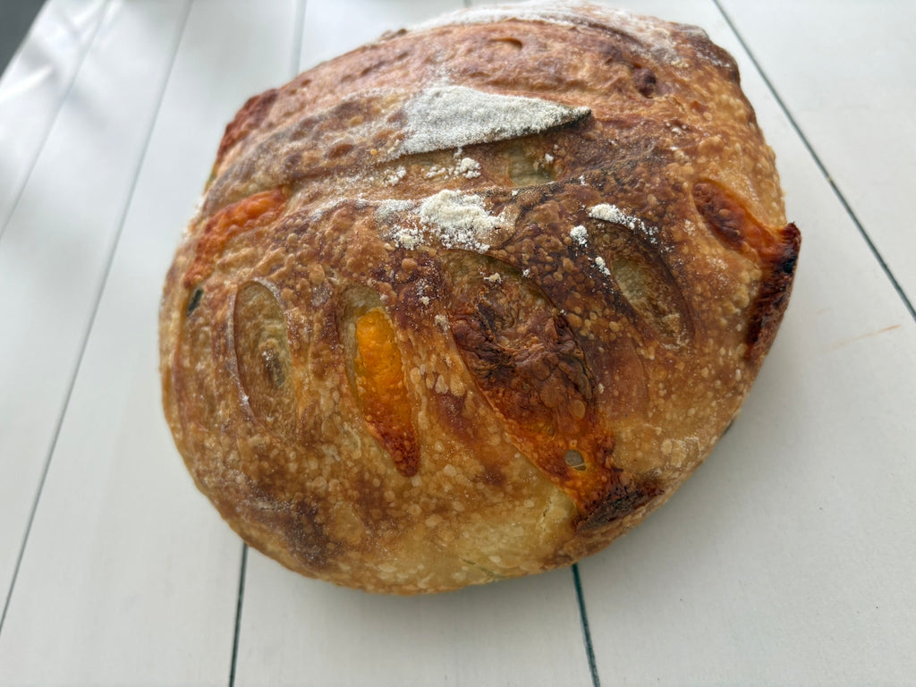 Fresh Baked Jalapeño Cheddar Sourdough Bread