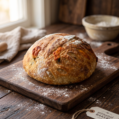 Fresh Baked Jalapeño Cheddar Sourdough Bread